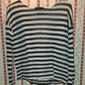 Forever 21 Black & White Striped Sweater - Size Medium